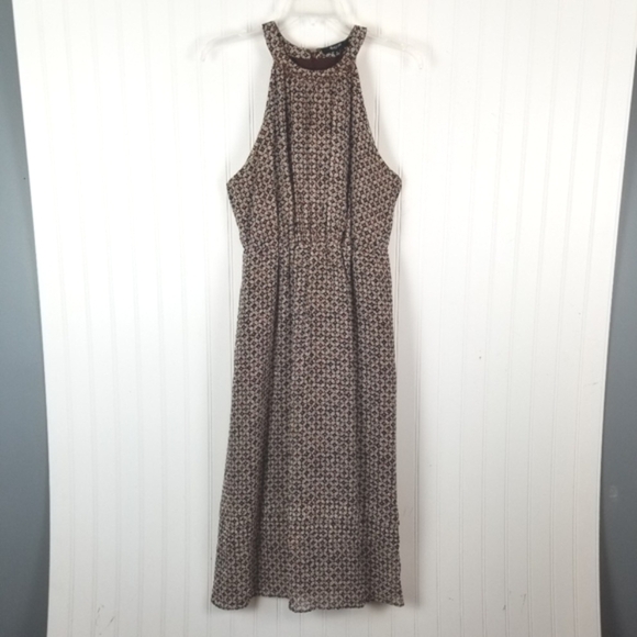 Madewell Silk Midi High Neck Halter Dress Size 6 Y2K Fairy Grunge Whimsigoth - Picture 2 of 11